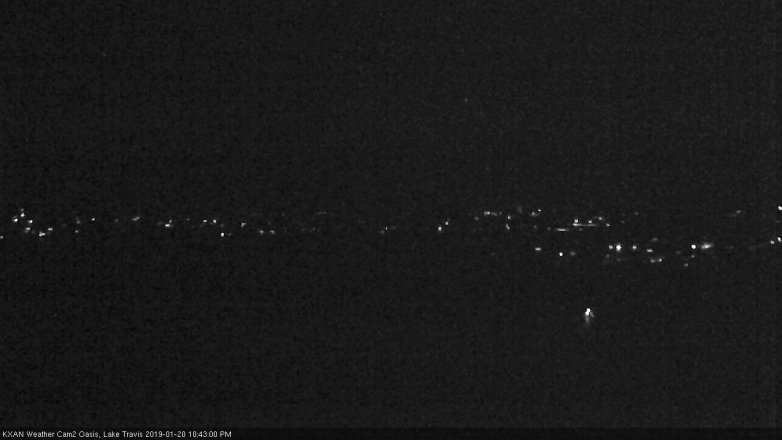 Lake Travis webcam, January 20, 2019 9:45 PM CT