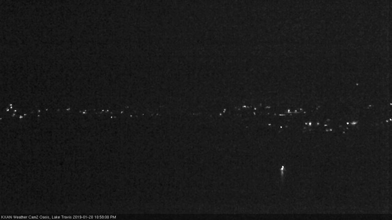 Lake Travis webcam, January 20, 2019 10:00 PM CT