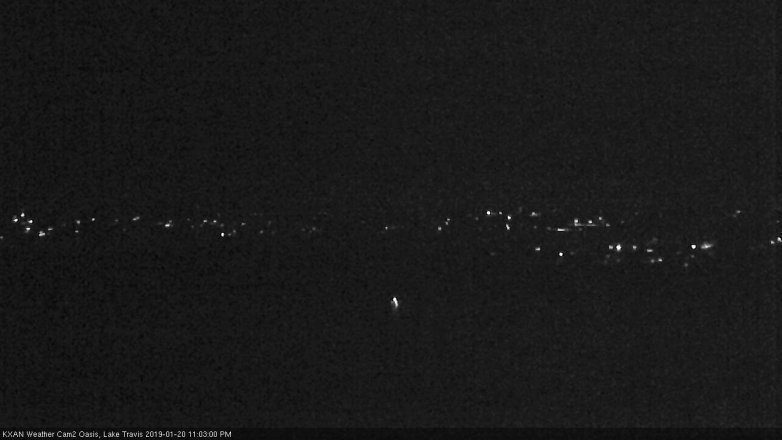 Lake Travis webcam, January 20, 2019 10:05 PM CT