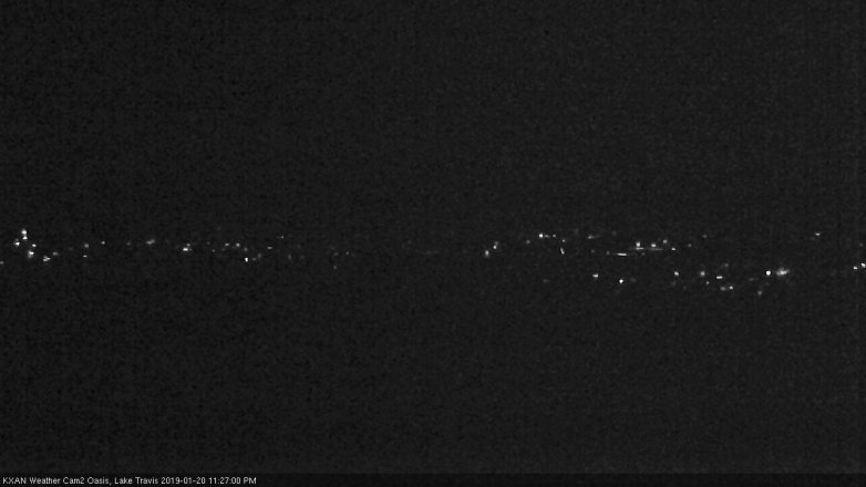 Lake Travis webcam, January 20, 2019 10:30 PM CT