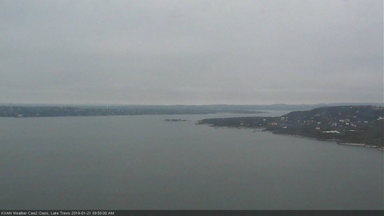 Lake Travis webcam, January 21, 2019 9:00 AM CT
