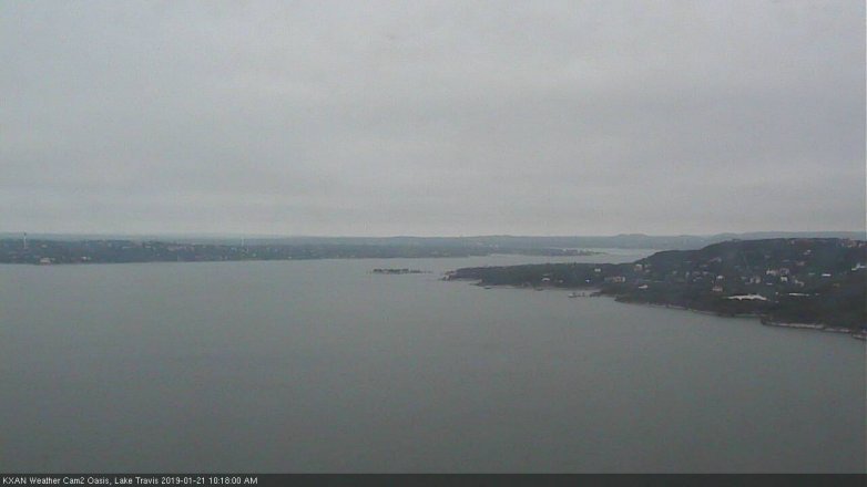 Lake Travis webcam, January 21, 2019 9:20 AM CT