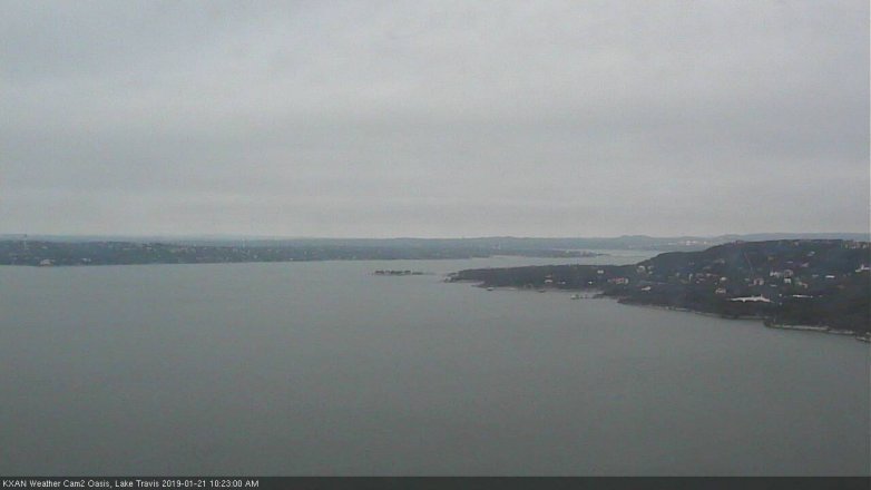 Lake Travis webcam, January 21, 2019 9:25 AM CT
