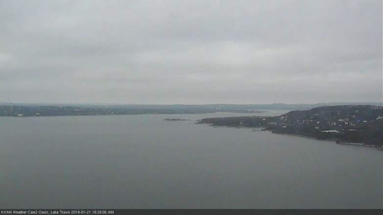 Lake Travis webcam, January 21, 2019 9:30 AM CT