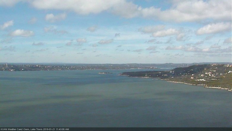 Lake Travis webcam, January 21, 2019 10:45 AM CT