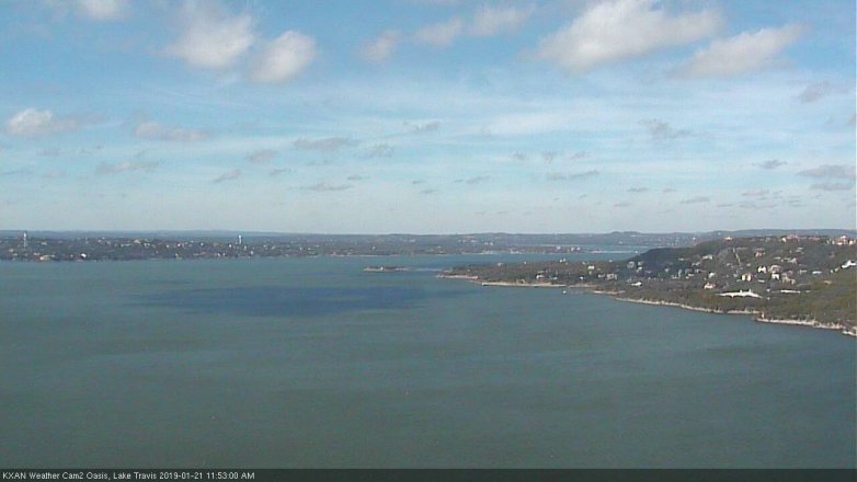 Lake Travis webcam, January 21, 2019 10:55 AM CT