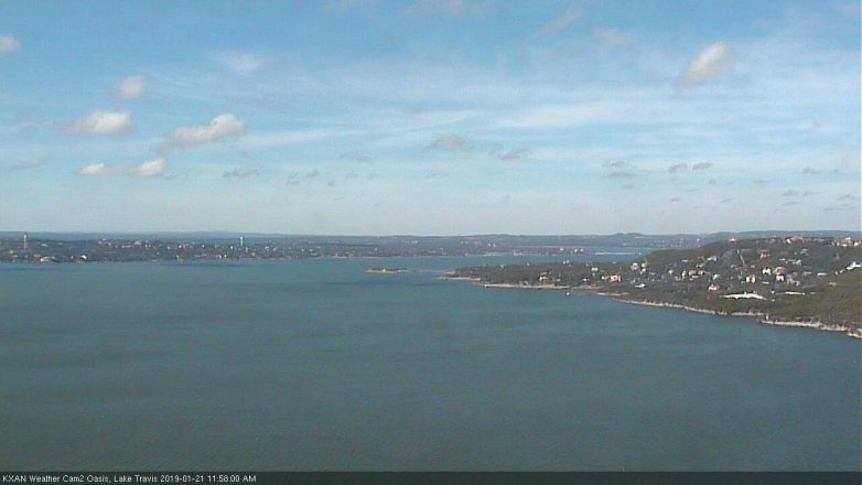 Lake Travis webcam, January 21, 2019 11:00 AM CT