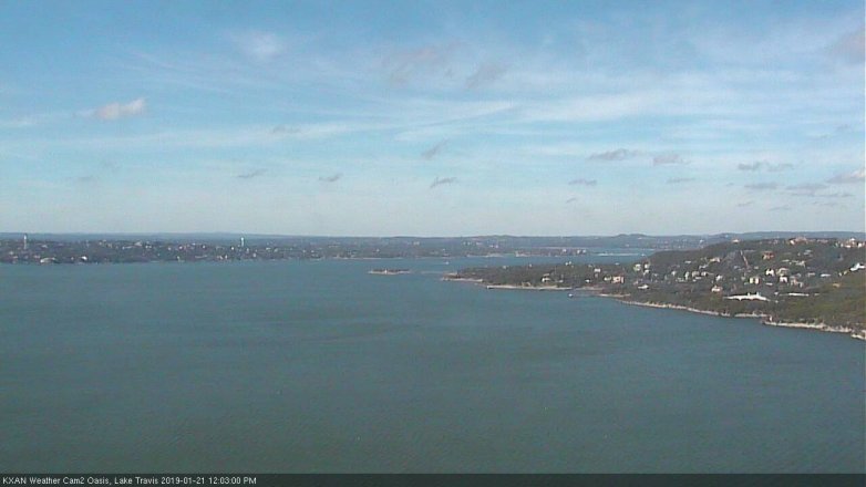 Lake Travis webcam, January 21, 2019 11:05 AM CT