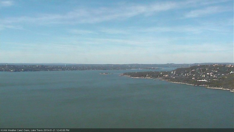 Lake Travis webcam, January 21, 2019 11:45 AM CT