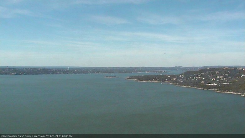 Lake Travis webcam, January 21, 2019 12:05 PM CT