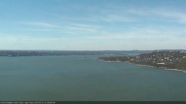 Lake Travis webcam, January 21, 2019 12:30 PM CT