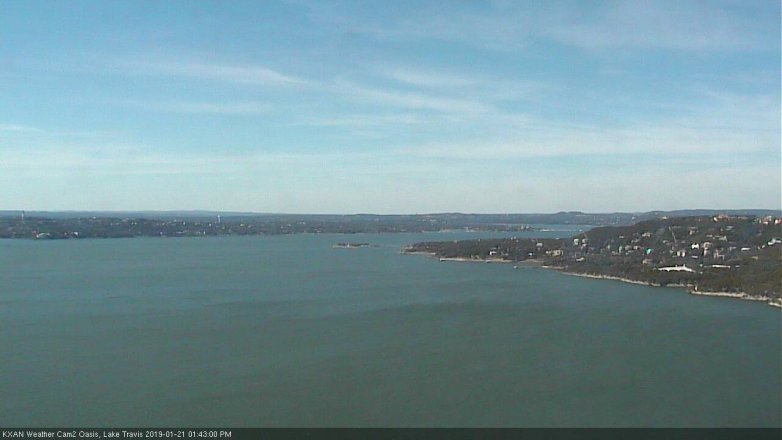 Lake Travis webcam, January 21, 2019 12:45 PM CT