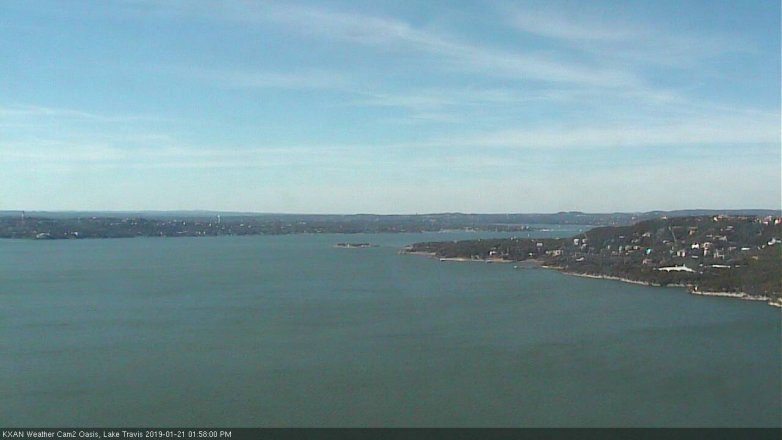 Lake Travis webcam, January 21, 2019 1:00 PM CT
