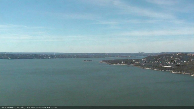 Lake Travis webcam, January 21, 2019 1:05 PM CT