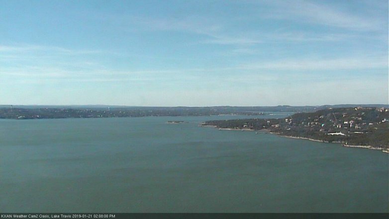 Lake Travis webcam, January 21, 2019 1:10 PM CT