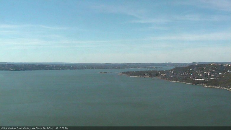 Lake Travis webcam, January 21, 2019 1:15 PM CT