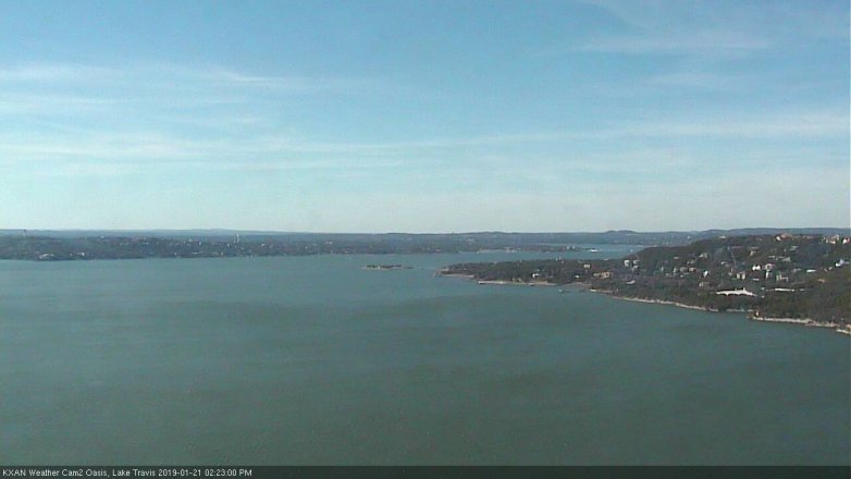 Lake Travis webcam, January 21, 2019 1:25 PM CT