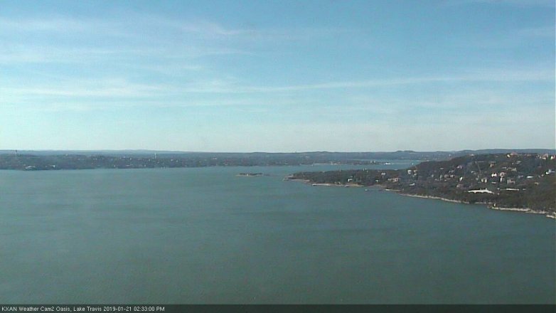 Lake Travis webcam, January 21, 2019 1:35 PM CT