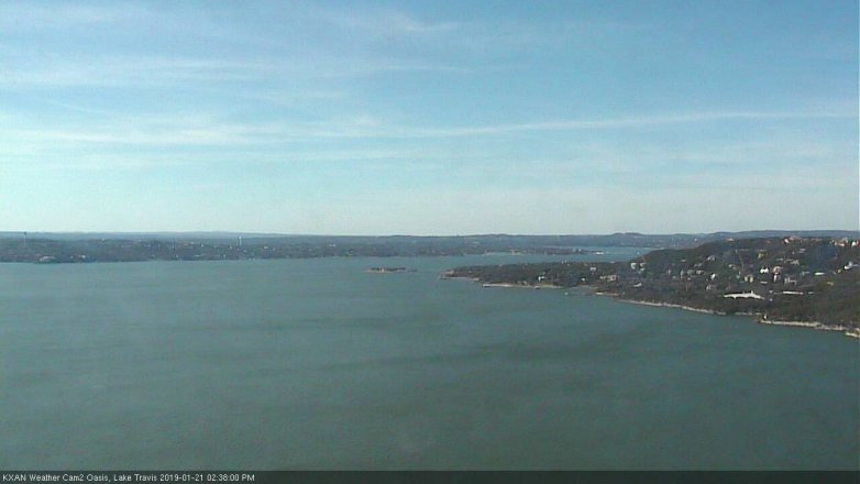 Lake Travis webcam, January 21, 2019 1:40 PM CT