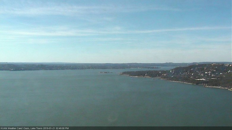 Lake Travis webcam, January 21, 2019 1:50 PM CT
