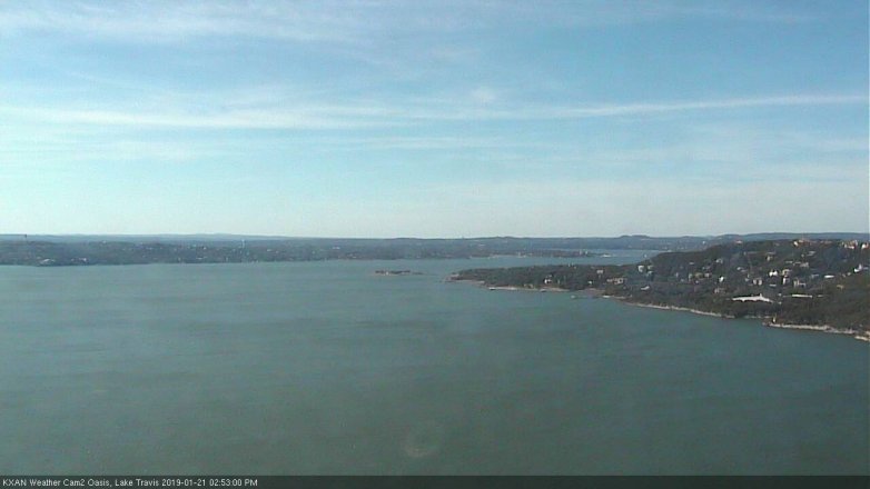Lake Travis webcam, January 21, 2019 1:55 PM CT