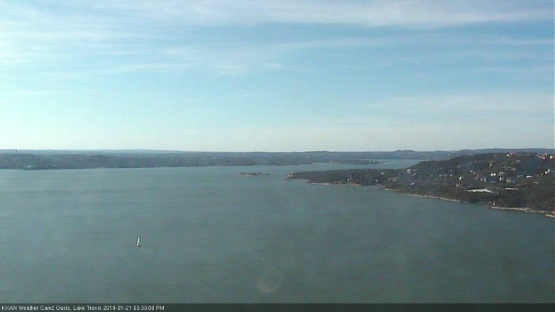 Lake Travis webcam, January 21, 2019 2:35 PM CT