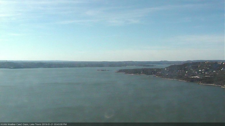 Lake Travis webcam, January 21, 2019 2:45 PM CT