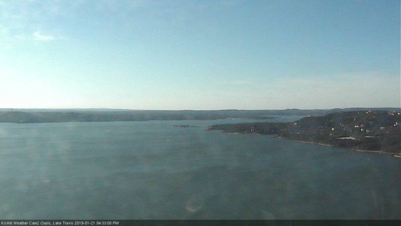 Lake Travis webcam, January 21, 2019 3:35 PM CT