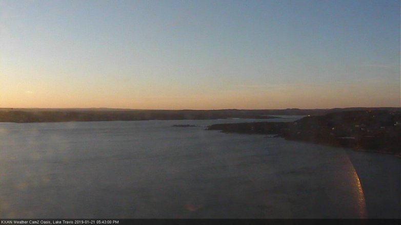 Lake Travis webcam, January 21, 2019 4:45 PM CT