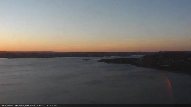 Lake Travis webcam, January 21, 2019 4:55 PM CT