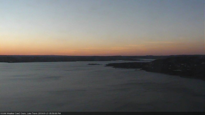 Lake Travis webcam, January 21, 2019 5:00 PM CT