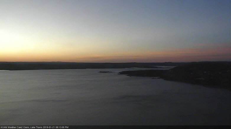 Lake Travis webcam, January 21, 2019 5:15 PM CT