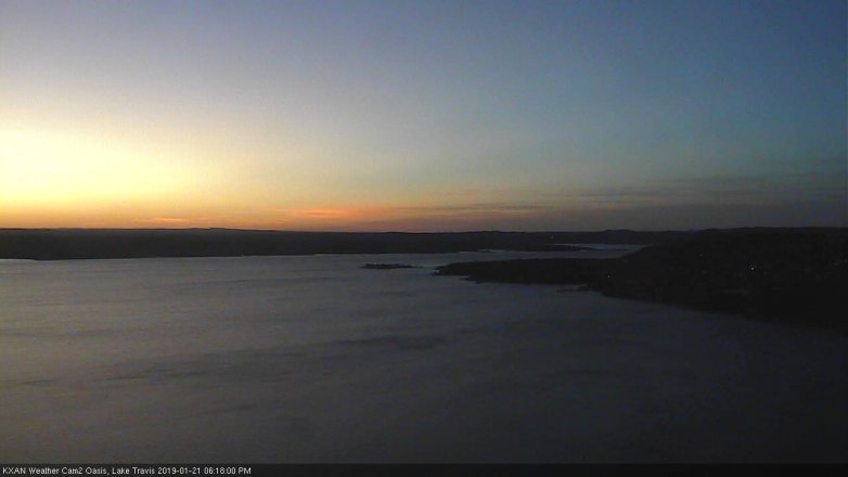 Lake Travis webcam, January 21, 2019 5:20 PM CT