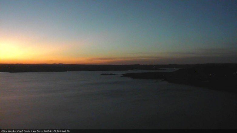 Lake Travis webcam, January 21, 2019 5:25 PM CT