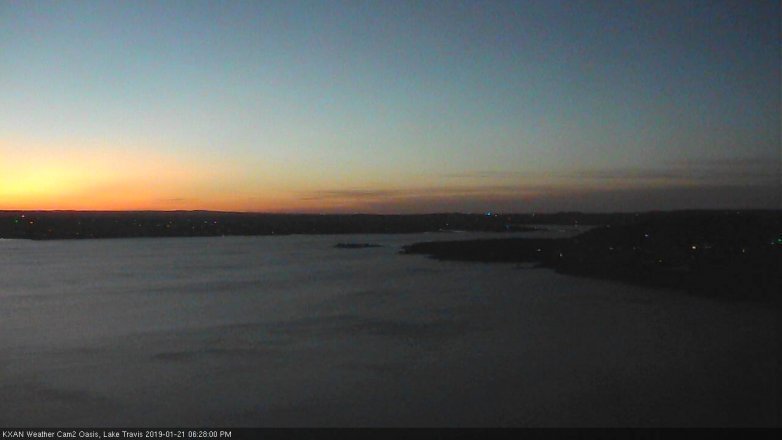 Lake Travis webcam, January 21, 2019 5:30 PM CT