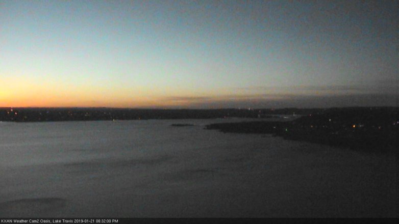 Lake Travis webcam, January 21, 2019 5:35 PM CT