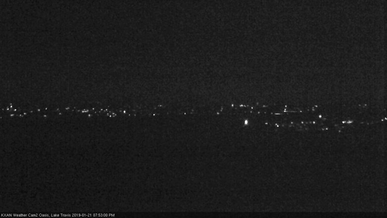Lake Travis webcam, January 21, 2019 6:55 PM CT