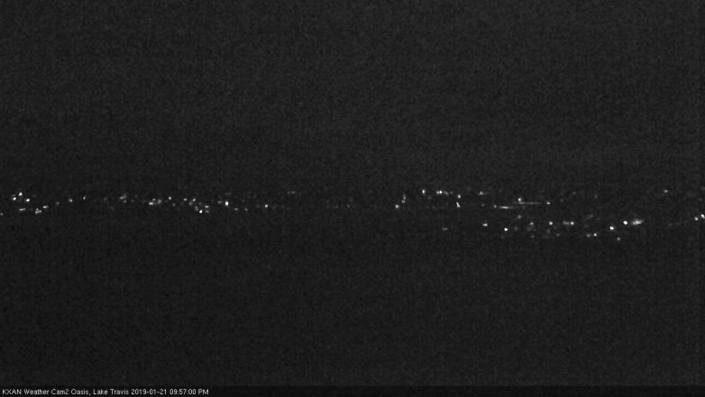 Lake Travis webcam, January 21, 2019 9:00 PM CT