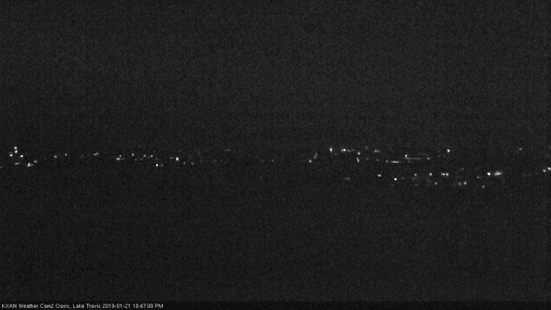 Lake Travis webcam, January 21, 2019 9:50 PM CT