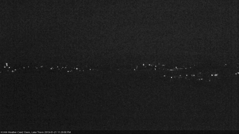 Lake Travis webcam, January 21, 2019 10:30 PM CT