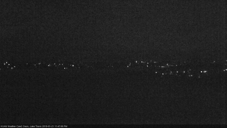 Lake Travis webcam, January 21, 2019 10:50 PM CT