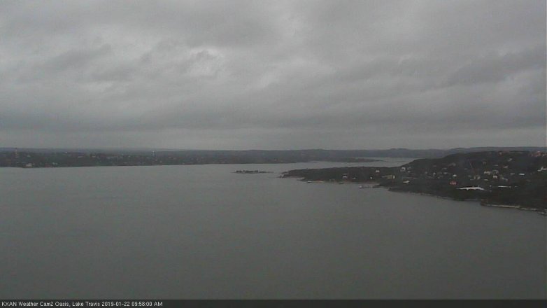 Lake Travis webcam, January 22, 2019 9:00 AM CT