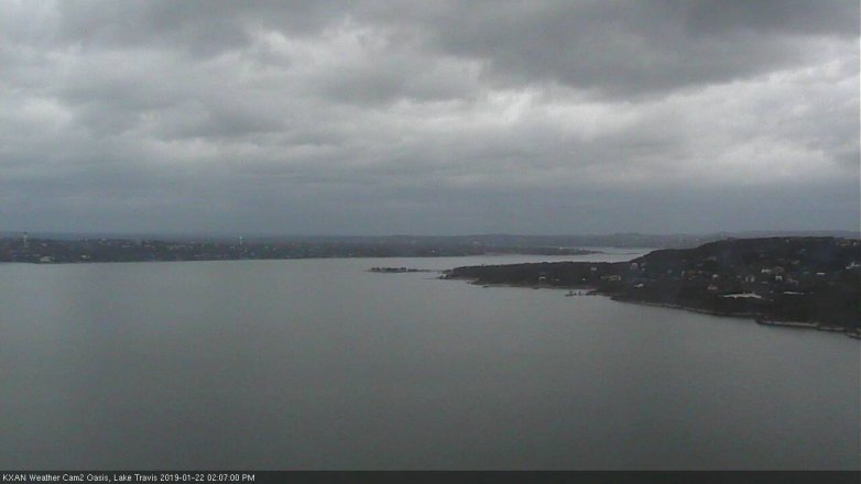 Lake Travis webcam, January 22, 2019 1:10 PM CT
