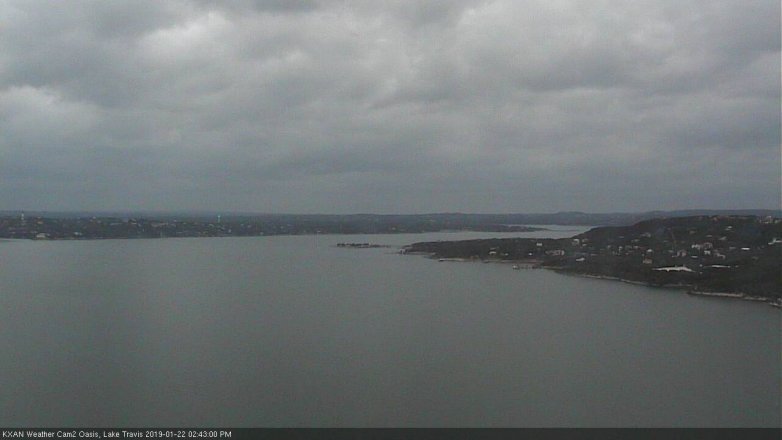 Lake Travis webcam, January 22, 2019 1:45 PM CT