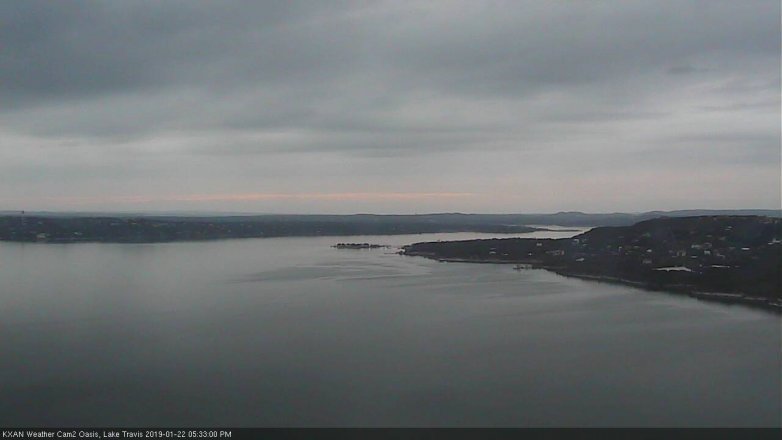 Lake Travis webcam, January 22, 2019 4:35 PM CT