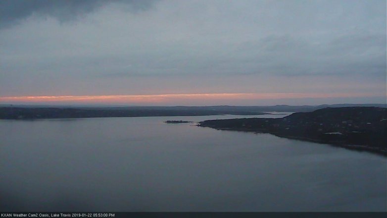 Lake Travis webcam, January 22, 2019 4:55 PM CT