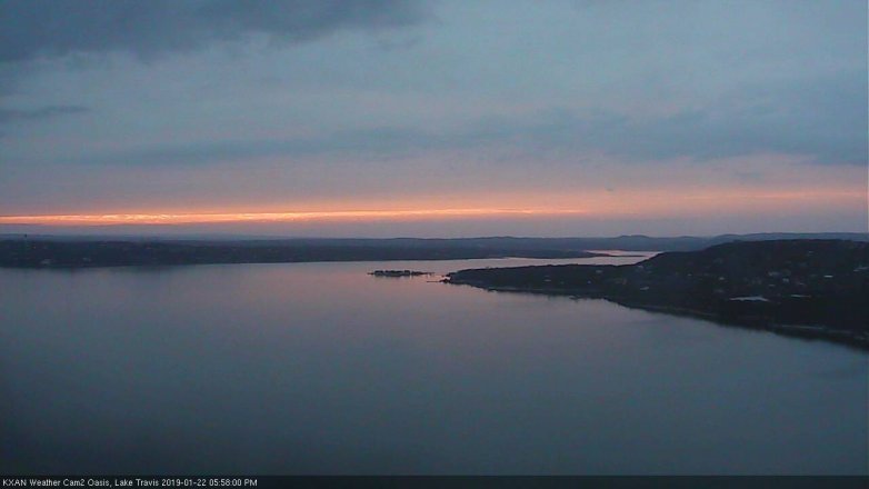 Lake Travis webcam, January 22, 2019 5:00 PM CT