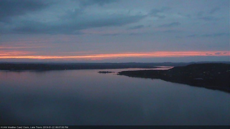 Lake Travis webcam, January 22, 2019 5:10 PM CT