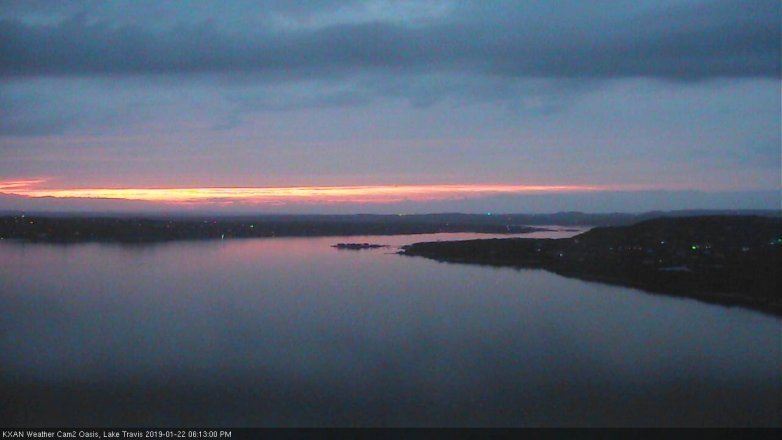 Lake Travis webcam, January 22, 2019 5:15 PM CT