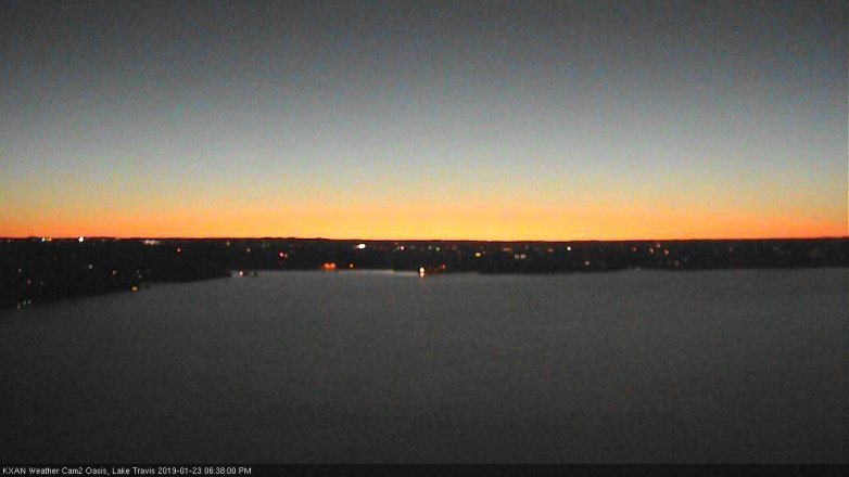 Lake Travis webcam, January 23, 2019 5:40 PM CT